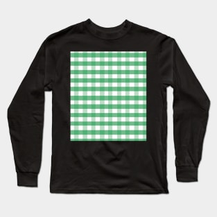 plaid checked pattern vichy tartan green Long Sleeve T-Shirt